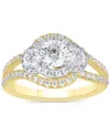 Macy's Diamond Halo Ring (1-1/2 Ct. T.w.) In 14k White Or Yellow Gold In Gold