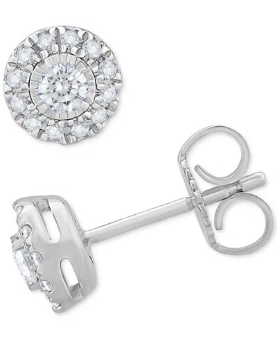Macy's Diamond Halo Stud Earrings (1/4 Ct. T.w.) In 14k White Gold Or 14k Gold