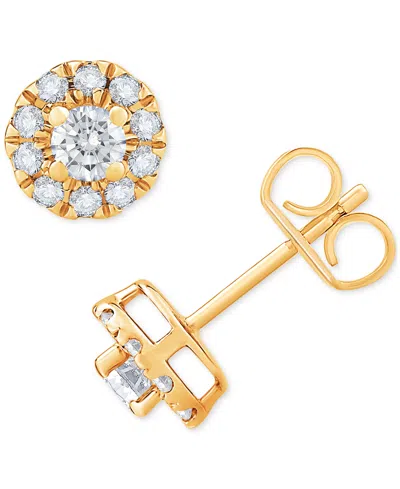 Macy's Diamond Halo Stud Earrings (3/4 Ct. T.w.) In 14k White Gold Or 14k Gold In Yellow Gold