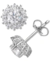 Macy's Diamond Halo Stud Earrings Collection In 14k White Gold In White Gold