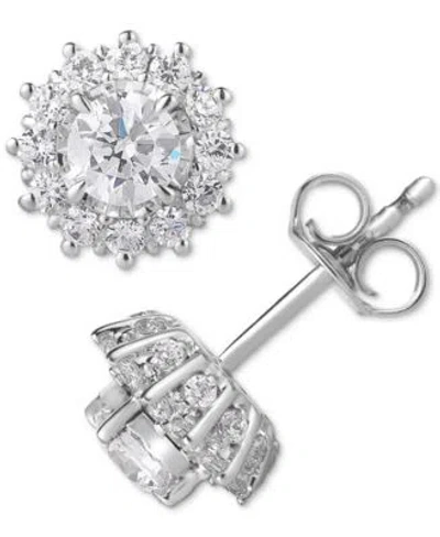 Macy's Diamond Halo Stud Earrings Collection In 14k White Gold