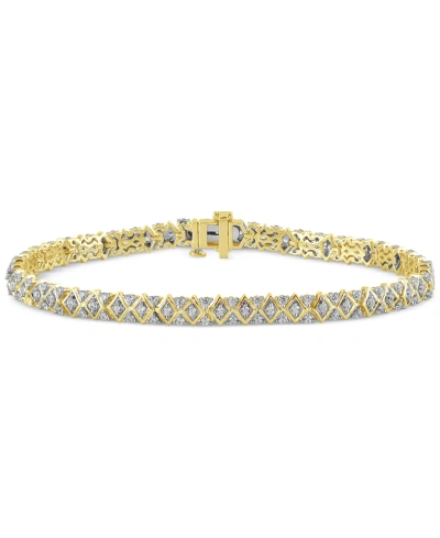 Macy's Diamond Harlequin-inspired Pattern Tennis Bracelet (2 Ct. T.w.) In 10k Gold In Yellow Gold