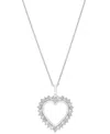 Macy's Diamond Heart 18" Pendant Necklace (1/10 Ct. T.w.) In Sterling Silver In Sterling Silver