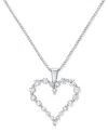 Macy's Diamond Heart 18" Pendant Necklace (1/2 Ct. T.w.) In 14k White Gold In Gold