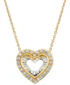 Macy's Diamond Heart 18" Pendant Necklace (1/4 Ct. T.w.) In 14k Two-tone Gold