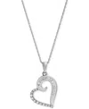 Macy's Diamond Heart 18" Pendant Necklace (1/5 Ct. T.w.) In 10k White Gold In White Gold
