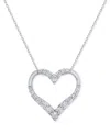Macy's Diamond Heart 18" Pendant Necklace (3/4 Ct. T.w.) In 10k White Gold In Gold