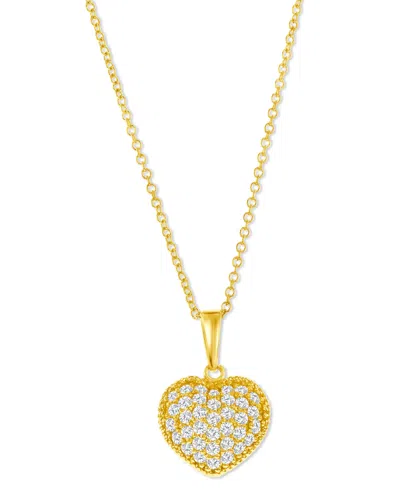 Macy's Diamond Heart Cluster Pendant Necklace (3/8 Ct. T.w.) In 14k Gold, 16" + 2" Extender In Yellow Gold