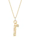 MACY'S DIAMOND HEART MAMA PENDANT NECKLACE (1/20 CT. T.W.) IN STERLING SILVER OR 14K GOLD-PLATED STERLING S