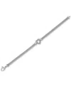 Macy's Diamond Heart Mesh Link Bracelet (1/8 Ct. T.w.) In Sterling Silver In Sterling Silver