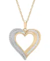 MACY'S DIAMOND HEART PENDANT 18" NECKLACE (1/2 CT. T.W.) IN 10K GOLD, EXCLUSIVELY AT MACY'S