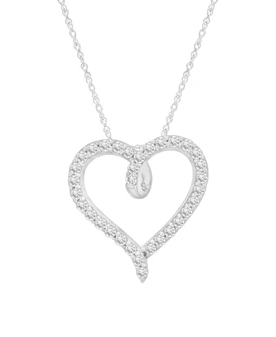 Macy's Diamond Heart Pendant Necklace (1 Ct. T.w.) In 10k White Gold In Gray