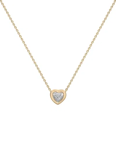 Macy's Diamond Heart Pendant Necklace (1/4 Ct. T.w.) In 14k Gold, 16" + 2" Extender In Yellow Gold