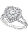 Macy's Diamond Heart Ring (1 Ct. T.w.) In 10k White Gold In White Gold
