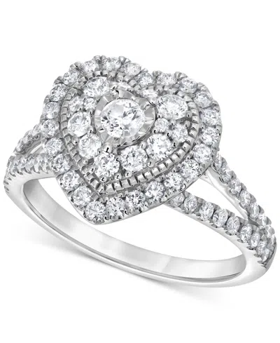 Macy's Diamond Heart Ring (1 Ct. T.w.) In 10k White Gold