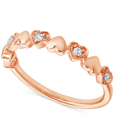 Macy's Diamond Heart Ring (1/10 Ct. T.w.) In 10k Rose Gold