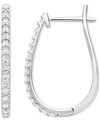 Macy's Diamond Hoop Earrings (1 Ct. T.w.) In 10k White Gold