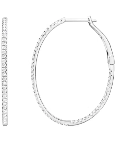 Macy's Diamond Hoop Earrings (1 Ct. T.w.) In 14k White Gold
