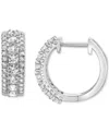 Macy's Diamond Hoop Earrings (1 Ct. T.w.) In 14k White Gold In White Gold