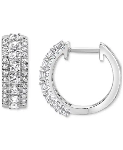 Macy's Diamond Hoop Earrings (1 Ct. T.w.) In 14k White Gold