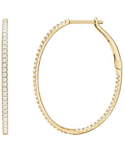 Macy's Diamond Hoop Earrings (1 Ct. T.w.) In 14k White Gold In Yellow Gold