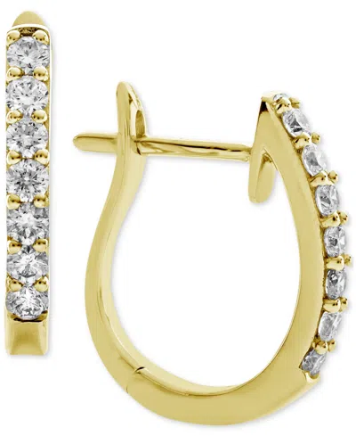 Macy's Diamond Hoop Earrings (1/2 Ct. T.w.) In 14k White Or Yellow Gold