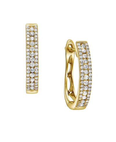 Macy's Diamond Hoop Earrings (1/2 Ct. T.w.) In 14k Yellow Gold