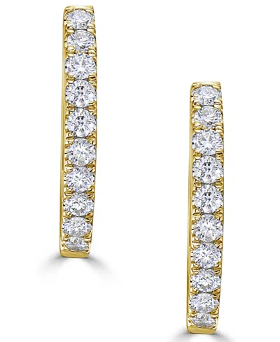 Macy's Diamond Hoop Earrings (1/2 Ct. T.w.) In 14k Yellow Gold (also In 14k White Gold)