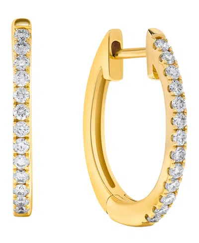 Macy's Diamond Hoop Earrings (1/3 Ct. T.w.) In 14k Yellow Gold