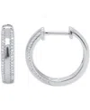 Macy's Diamond Hoop Earrings (1/4 Ct. T.w.) In 14k Gold-plated Sterling Silver In Silver
