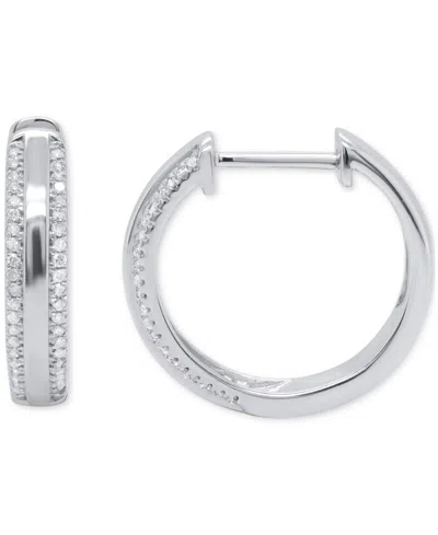 Macy's Diamond Hoop Earrings (1/4 Ct. T.w.) In 14k Gold-plated Sterling Silver