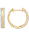 Macy's Diamond Hoop Earrings (1/4 Ct. T.w.) In 14k Gold-plated Sterling Silver In Gold-plated Sterling Silver