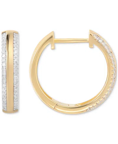 Macy's Diamond Hoop Earrings (1/4 Ct. T.w.) In 14k Gold-plated Sterling Silver