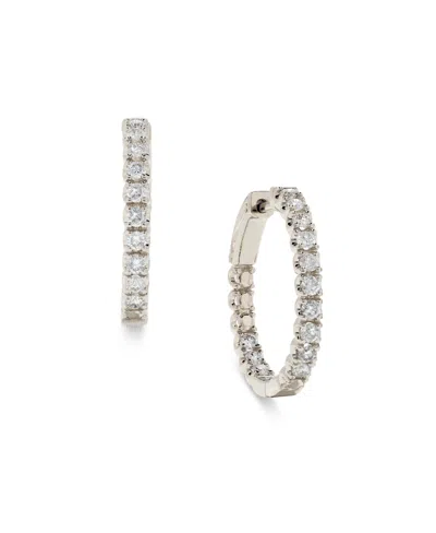 Macy's Diamond Hoop Earrings (3/4 Ct. T.w.) In 14k White Gold