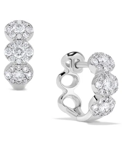 Macy's Diamond Hoop Earrings (3/4 Ct. T.w.) In 14k Yellow Gold (also In 14k White Gold) In Silver