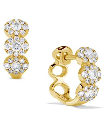 Macy's Diamond Hoop Earrings (3/4 Ct. T.w.) In 14k Yellow Gold (also In 14k White Gold)