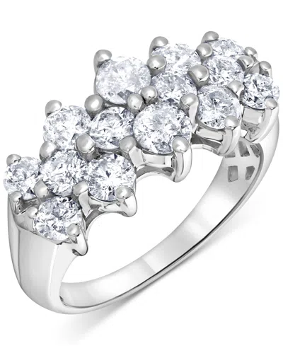 Macy's Diamond Horizontal Cluster Ring (2 Ct. T.w.) In 14k White Gold