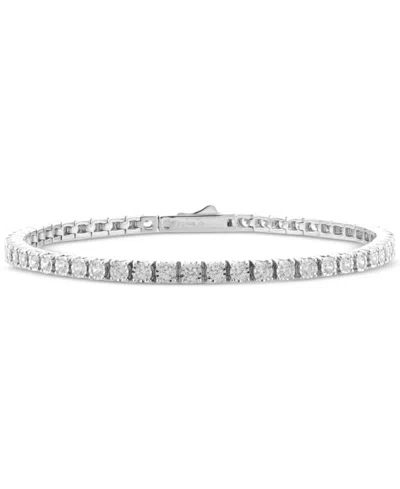 Macy's Diamond Illusion Set Tennis Bracelet (2 Ct. T.w.) In 14k White Gold In White Grou
