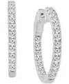 Macy's Diamond In & Out Hoop Earrings (1-1/2 Ct. T.w.) In 10k White Gold In White Gold