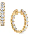 Macy's Diamond In & Out Hoop Earrings (2-1/10 Ct. T.w.) In 14k White Or Yellow Gold In Yellow Gold