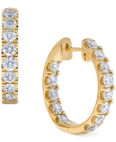 Macy's Diamond In & Out Hoop Earrings (2-1/10 Ct. T.w.) In 14k White Or Yellow Gold