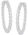 Macy's Diamond In & Out Hoop Earrings (2 Ct. T.w.) In 14k White Gold In White Gold