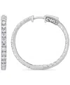 Macy's Diamond In & Out Hoop Earrings (3 Ct. T.w.) In 14k White Gold In White Gold