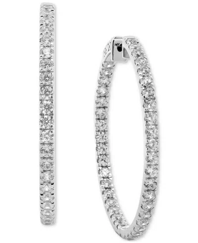 Macy's Diamond In & Out Hoop Earrings (5 Ct. T.w.) In 10k White Gold Or 10k Yellow Gold
