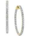 Macy's Diamond In & Out Hoop Earrings (5 Ct. T.w.) In 10k White Gold Or 10k Yellow Gold In Yellow Gold