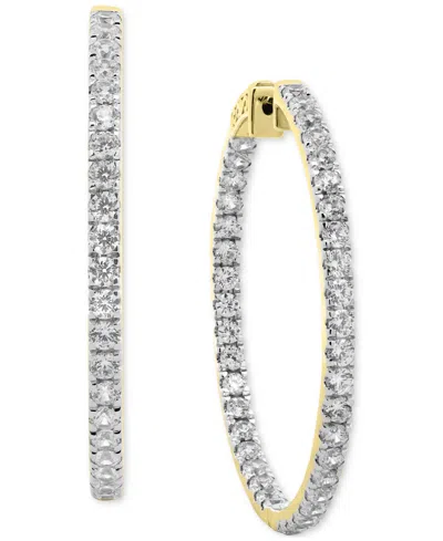Macy's Diamond In & Out Hoop Earrings (5 Ct. T.w.) In 10k White Gold Or 10k Yellow Gold