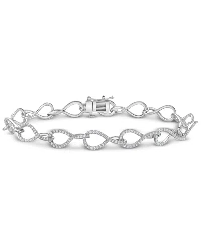 Macy's Diamond Infinity Link Bracelet (1 Ct. T.w.) In Sterling Silver