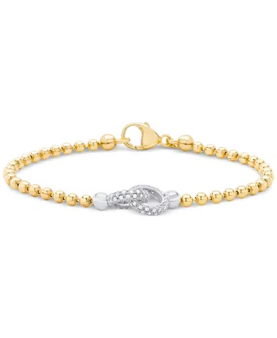 Macy's Diamond Interlocking Circle Bracelet (1/5 Ct. T.w.) In 14k Gold-plated Sterling Silver