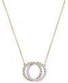 Macy's Diamond Interlocking Circle Pendant Necklace (1/2 Ct. T.w.) In 14k Two-tone Gold, 16" + 2" Extender In Two-tone Gold
