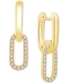 Macy's Diamond Interlocking Link Dangle Earrings (1/4 Ct. T.w.) In 10k Gold In Yellow Gol